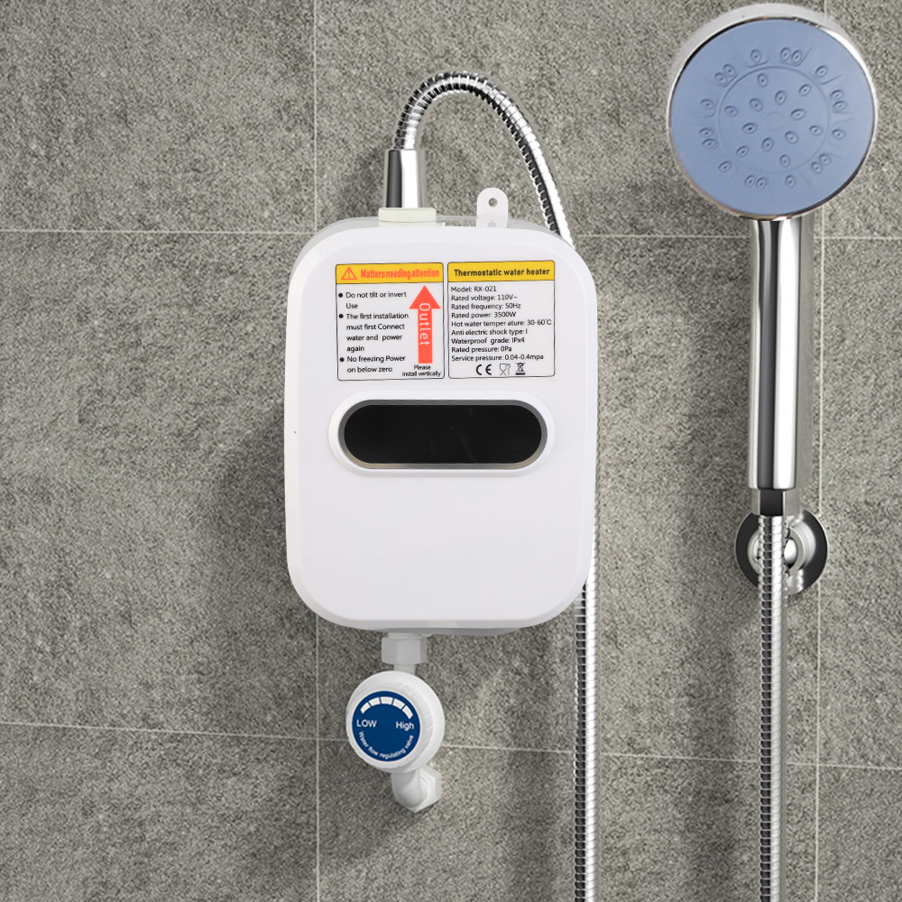3500 ワット小型インスタント電気温水器 LCD 温度表示 IPX4 急速加熱シャワー給湯装置セット