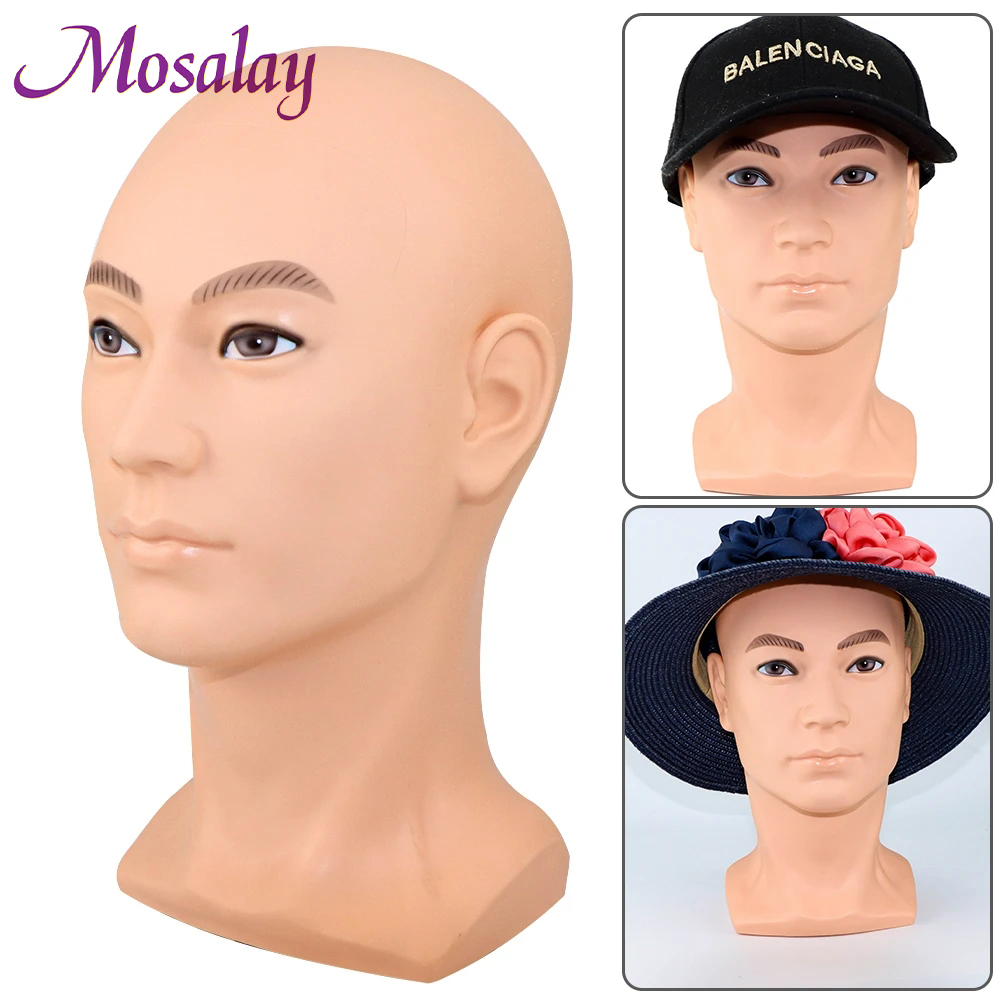 男性トレーニングヘッドハゲマネキンヘッドウィッグスタンドマネキン人形ヘッドウィッグ作成ディスプレイメガネ帽子ディスプレイかつら