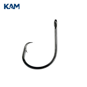 High-Carbon Steel SSW Straight-Shank Round Hook 8209 Black Nickel Saltwater Fishing Hook