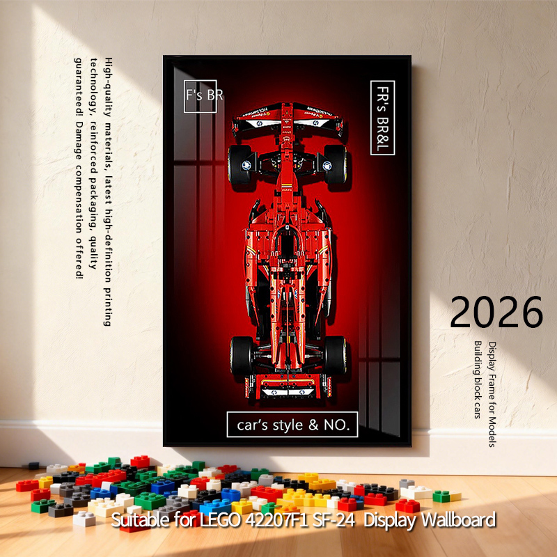 2026 新しい壁掛けディスプレイボックスディスプレイウォールボードレゴ 42207F1 SF-24 ビルディングブロック車モデルフォトフレームに適しています