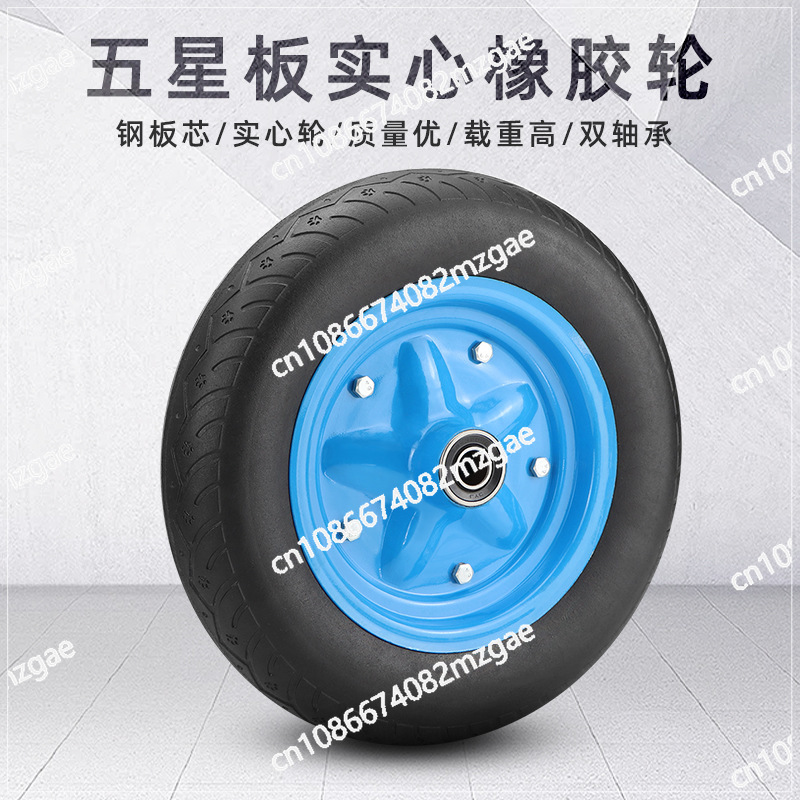 耐久性の高い 300-8 ソリッドホイール産業用カート、プレミアムゴムキャスター付き - 14 インチのプロフェッショナル物流ハンドトラック