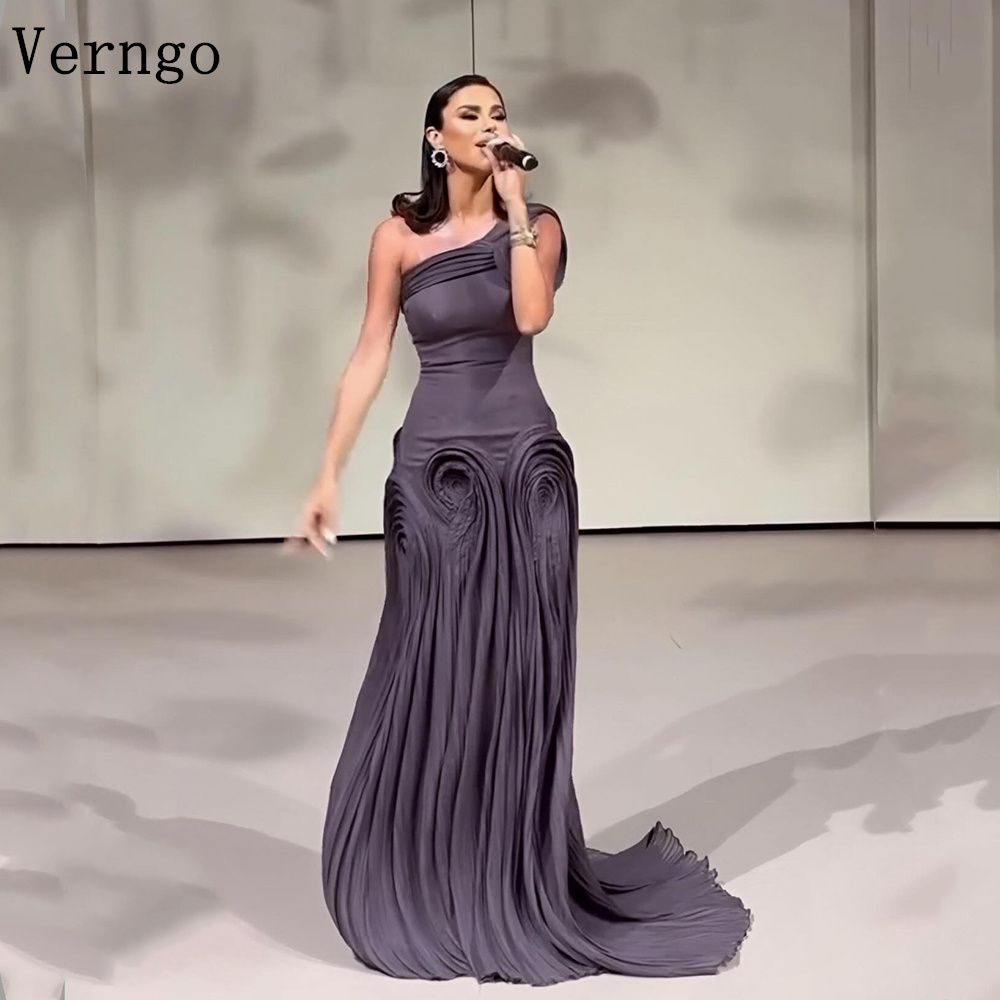 Verngo ダークパープルのイブニングドレスワンショルダーマーメイドフォーマルオケージョンドレス女性エレガントなウエディングドレスカスタマイズ