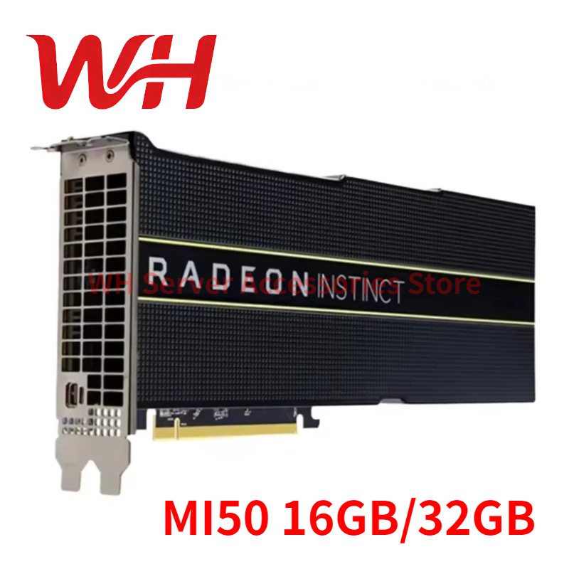 AMD Radeon Instinct MI50 16GB 32GB HBM2アクセラレータGPUグラフィックカード マシンラーニング HPC AIコンピューティング用