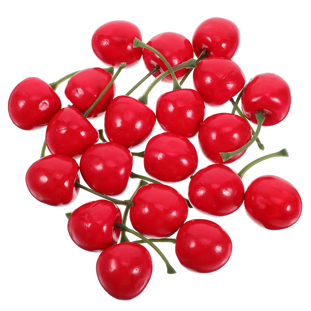 45Pcs Artificial Cherry Fruit Decor Set Vibrant Lifelike Mini Fruits for Home Decor Commercial Display Photography Prop