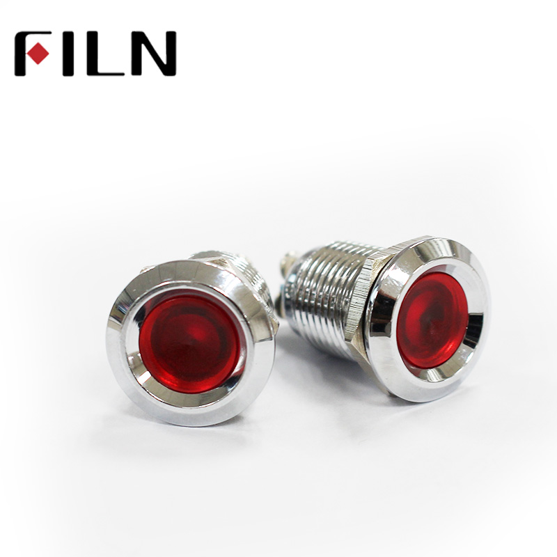FILN 12 ミリメートル赤黄青緑白 12V 24V 220V LED ネジ端子金属パイロットインジケータライト