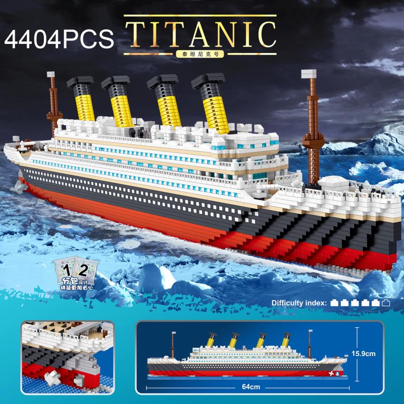4404 個タイタニックビルディングブロッククルーズ船ミニ組み立てるレンガモデル DIY おもちゃキットデスクトップ装飾ホリデーギフト大人のため