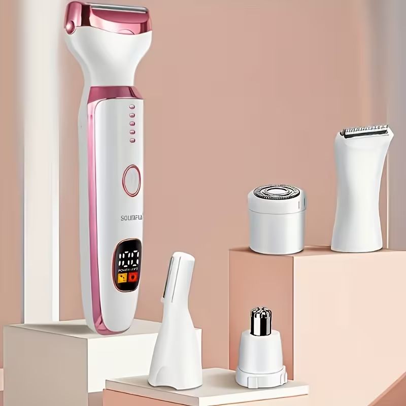 新しい 5-in-1 充電式電動レディシェーバー - LED ディスプレイレッグ