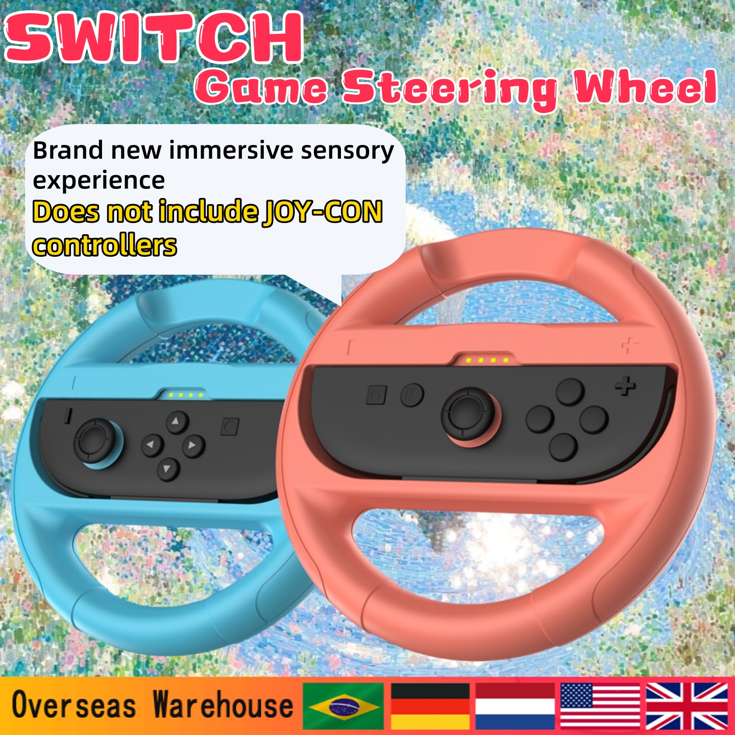 Nintendo Switch 2 OLED 用ステアリングホイールグリップ、レーシングドライビングゲームアクセサリー用のコンフォート Joy-Con コントローラーホルダー