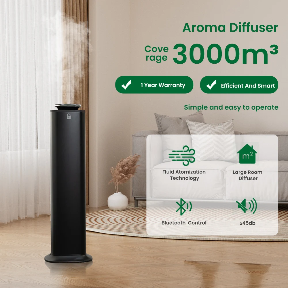 Namste 3000m3 大型フレグランスディフューザースマート Bluetooth ホーム芳香剤 800 ミリリットルエッセンシャルオイルフレグランスディフューザー香り