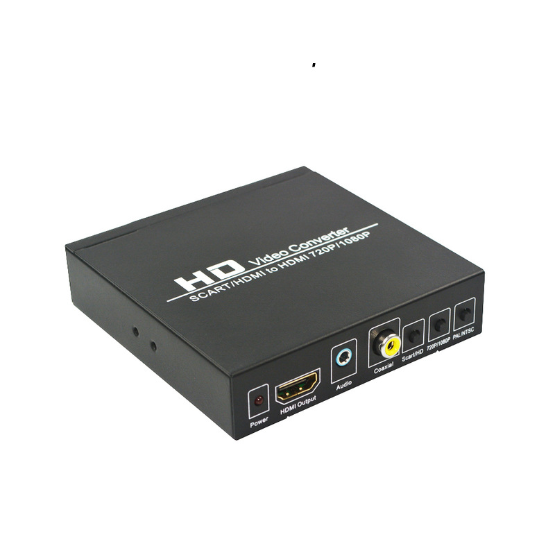 SCART または HDMI 互換から HDMI 互換へのコンバータ HD 1080P ビデオ オーディオ アダプター (DVD プレーヤー/セットトップ ボックス HDTV 用)