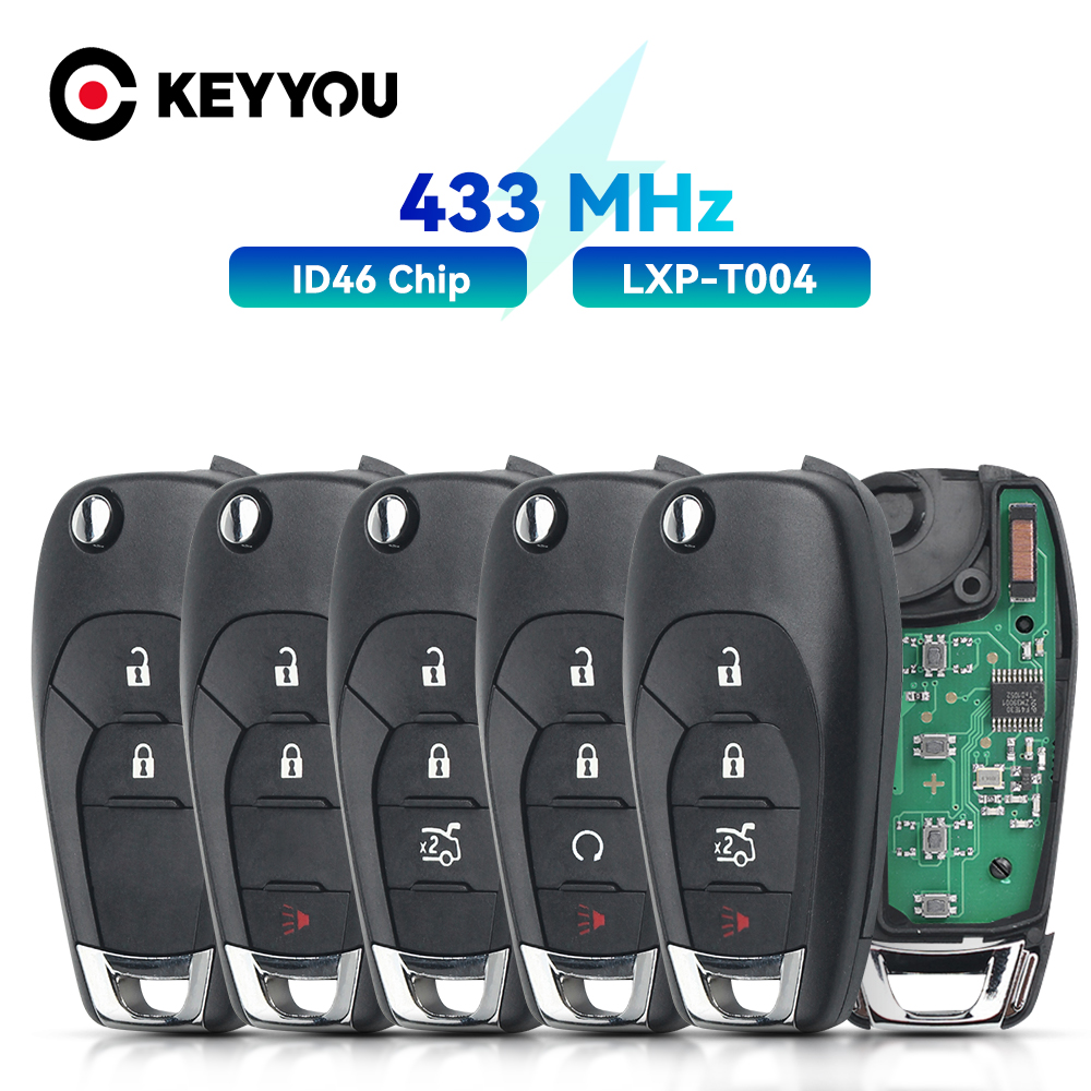 KEYYOU シボレーコロラドクルーズマリブトレイルブレイザートラッカーオニックス RS キー Fob 433MHZ ID46 PCF7941E リモート車のキー