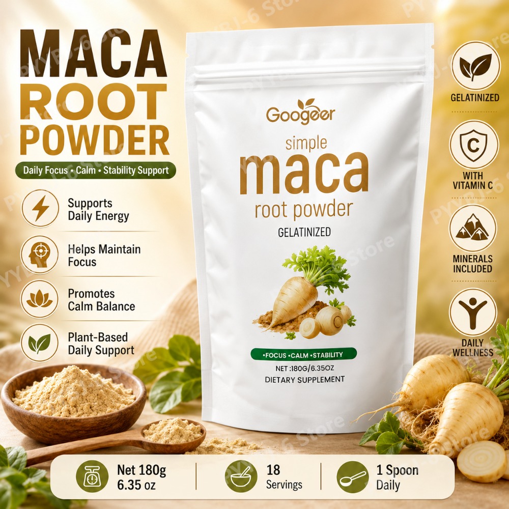 Googeer マカ根パウダー 180 グラムゲル化栄養補助食品エネルギー集中穏やかなバランスサポートビタミン C カリウム亜鉛鉄ミックス