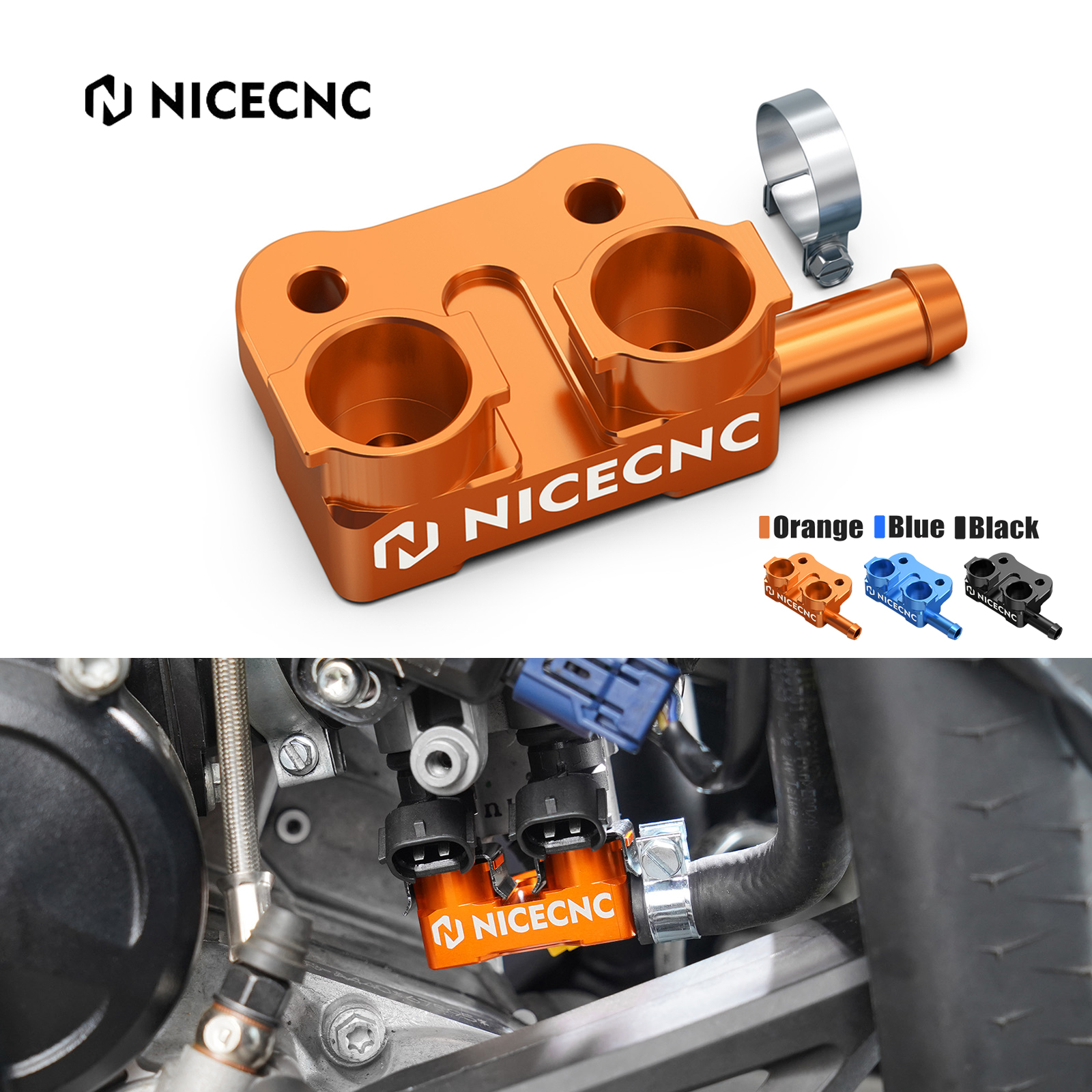 NICECNC KTM EXC 300 TBI EXC 250 XCW 300 2024-2025 SX 125 SX250 XC 250 300 2023-2025 TBI 高流量燃料レールコネクタ EC 300