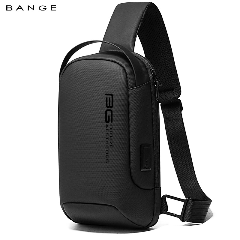 BANGE クラシック多機能クロスボディバッグショルダーメッセンジャーバッグ男性防水短期旅行チェストバッグパック男性用スリングバッグ