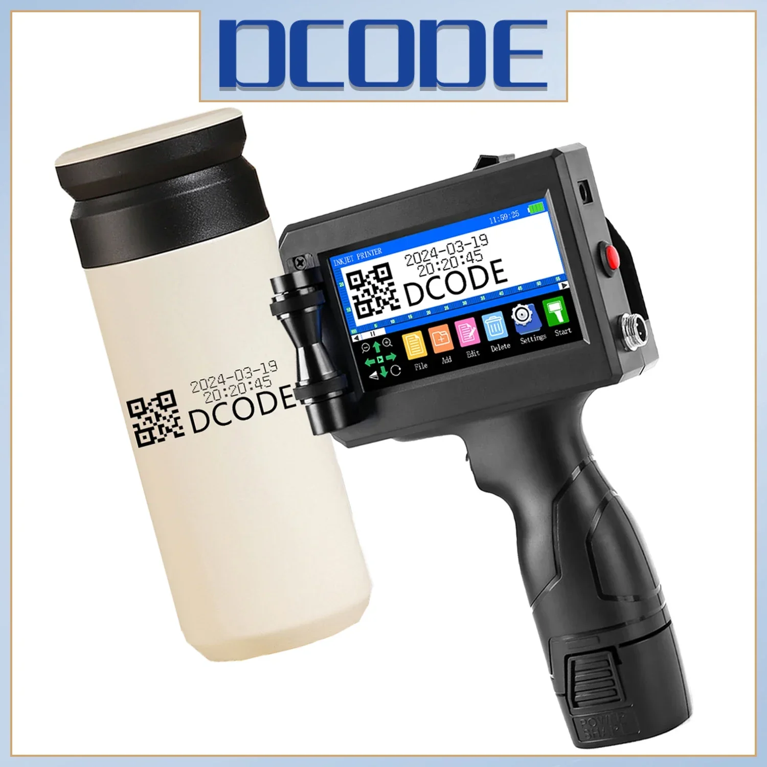 DCODE 1750PLUS 12.7/25.4 ミリメートルポータブルハンドヘルドインクジェットプリンタテキスト QR バーコードラベルプリンタバッチ番号ロゴ日付コーディングマシン