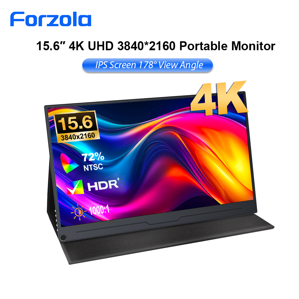 FORZOLA 15.6 Inch 4K UHD Portable Monitor IPS Second Screen Gaming Extension Display for Laptop Mac Phone PC Xbox PS5 3840X2160