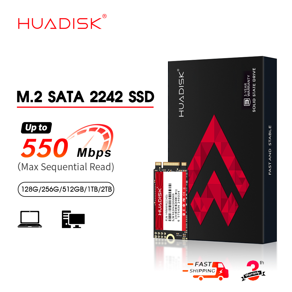 HUADISK SSD M.2 SATA 3 2242 NGFF ソリッドステートドライブ 128 ギガバイト 256 ギガバイト 512 ギガバイト 1 テラバイト 2 テラバイト M2 内蔵ハードドライブディスクラップトップ Destop