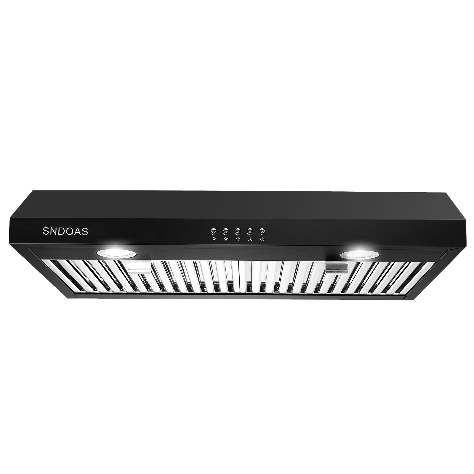 アンダーキャビネットレンジフード 30 インチ、ブラックレンジフード、430 スプレー塗装ステンレススチール、3 スピードファン付き