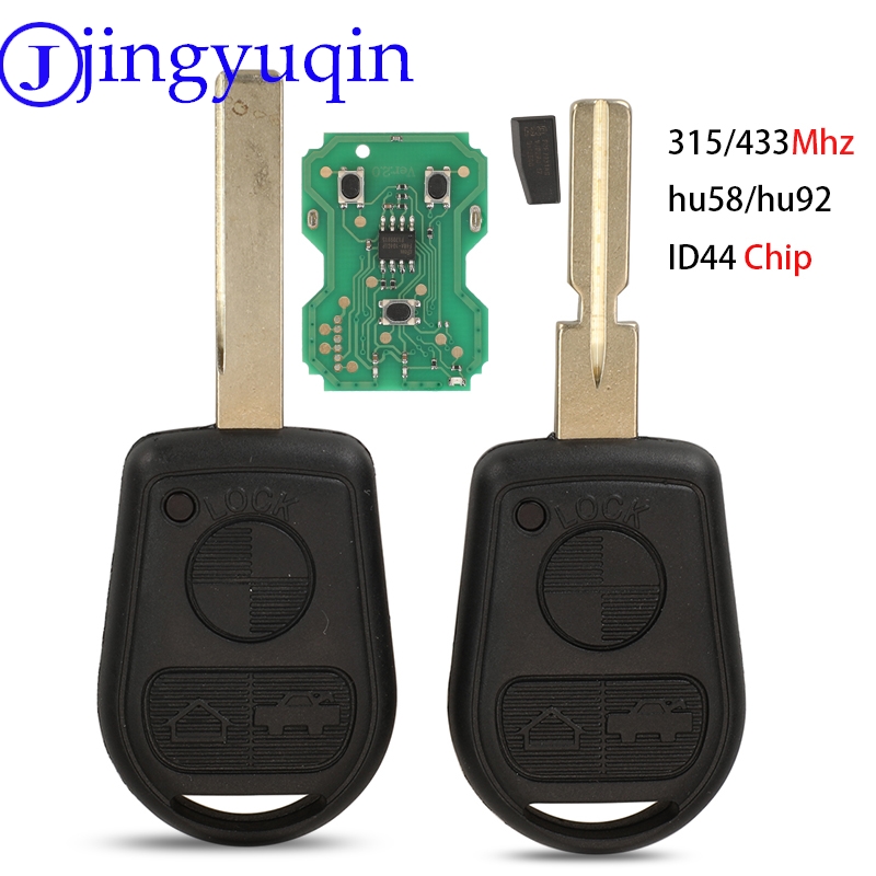 Jingyuqin リモート車のキー 315/433 Mhz ID44 チップ BMW Z3 E31 E32 E34 E36 E38 E39 E46 コントロールキー HU92 HU58 ブレード