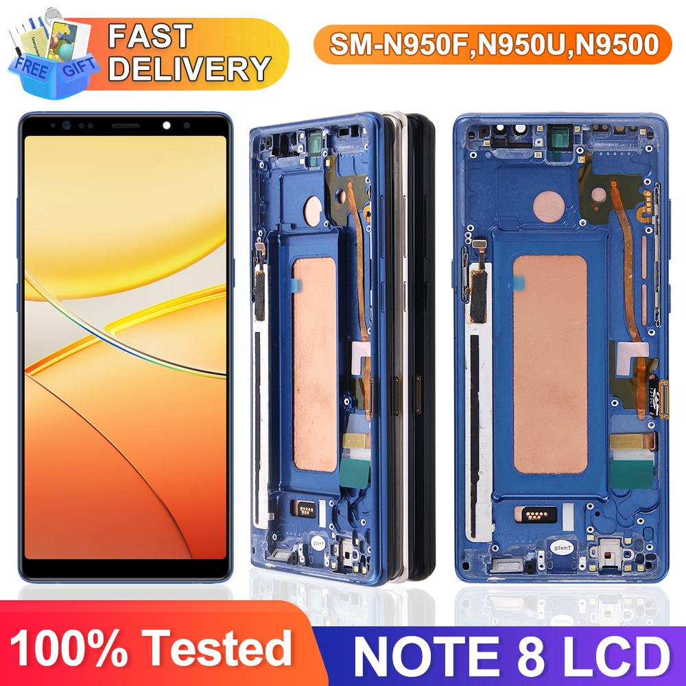 注 8 ディスプレイ画面とフレームサムスン Note8 N950F N950U N950W N950FD lcd ディスプレイタッチスクリーンデジタイザアセンブリ