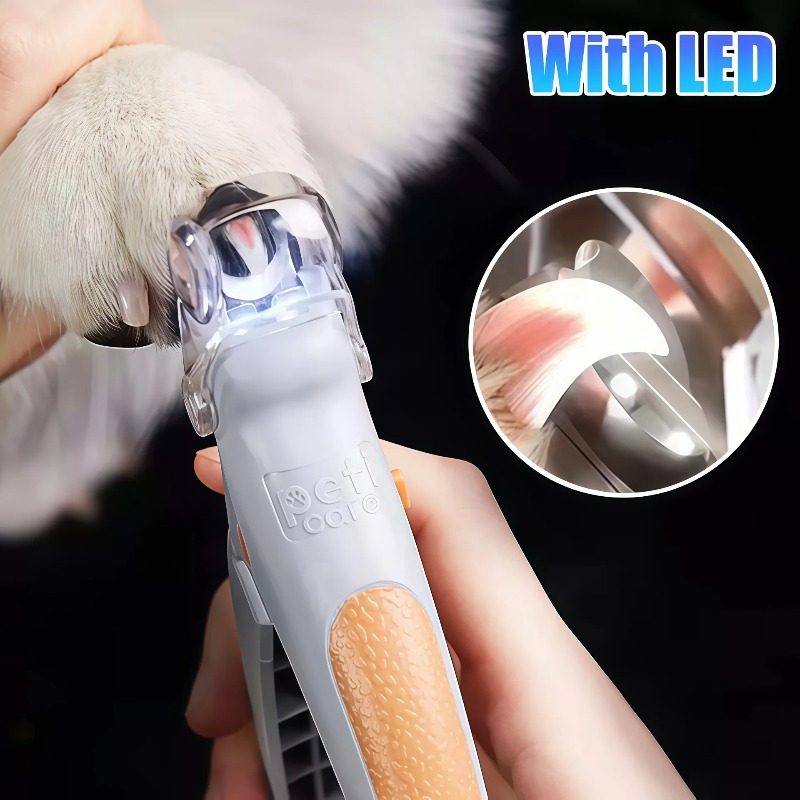 ライト付きLEDペット爪切り1個、猫と犬の掃除用ハサミは、犬と猫の爪に簡単で安全な美容ケアを提供します。
