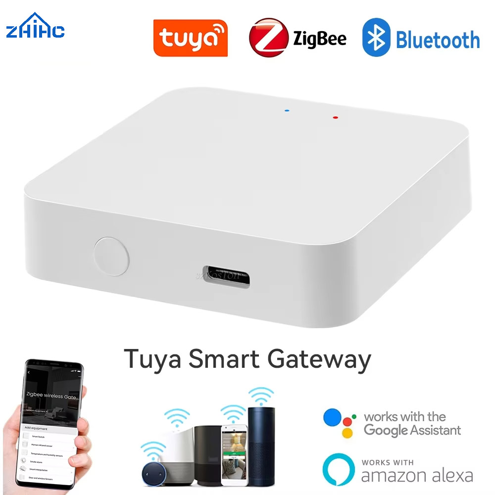 ワイヤレス マルチモード スマート ゲートウェイ ZigBee Bluetooth メッシュ ハブ Tuya スマート ライフ アプリと連携 Alexa Google Home 経由の音声コントロール
