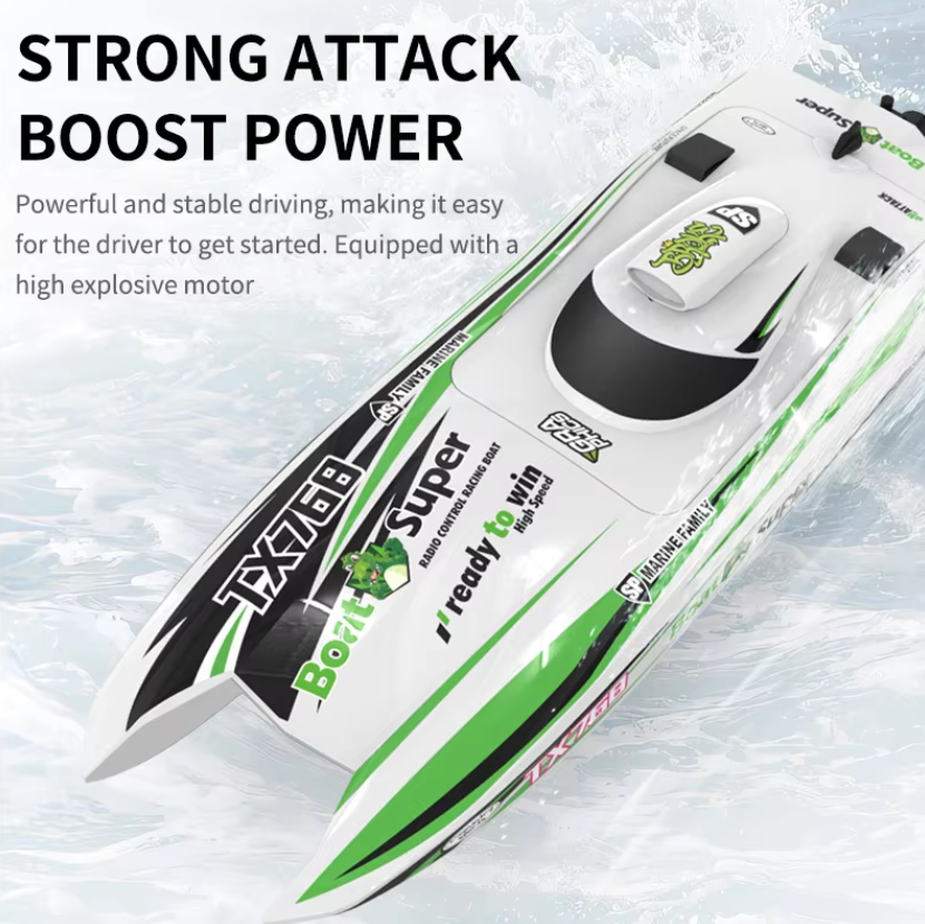 2.4 グラム RC スピードボート TX768 ターボジェットブラシレスモーター高速リモートコントロールボート水上バイクのおもちゃ子供男の子ギフト