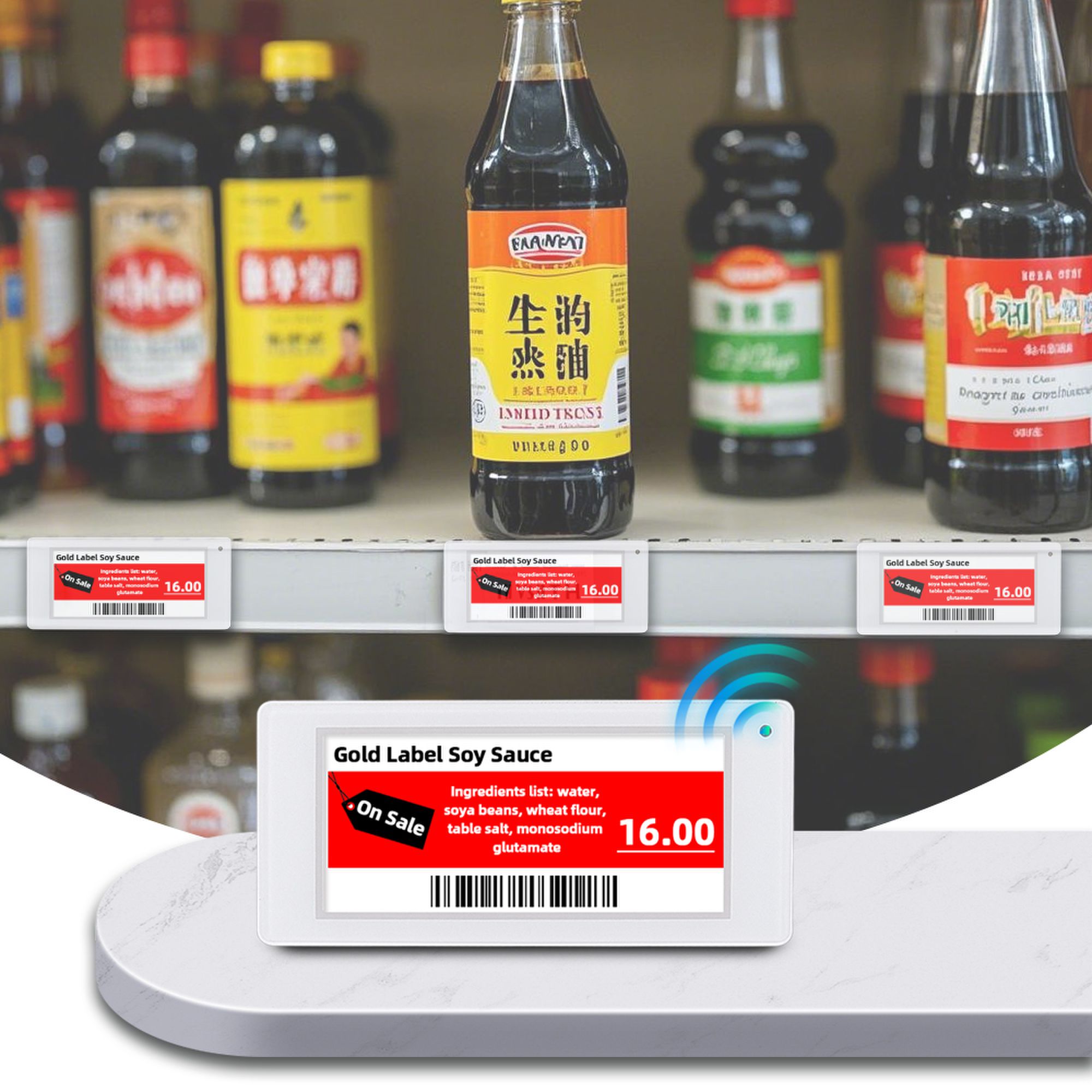 Ble値札デジタルESL電子棚端ラベルアプリ付き電子製品ラベル
