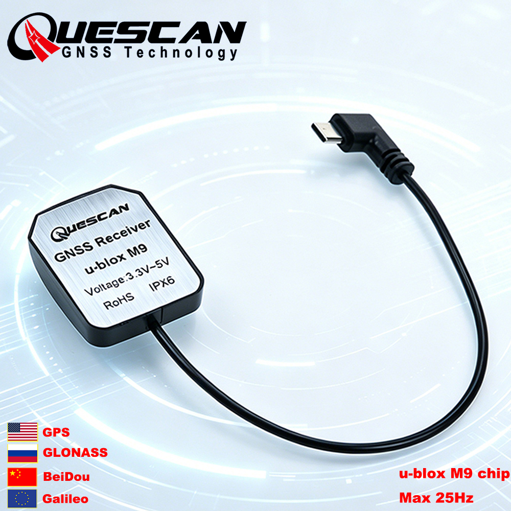 QUESCAN UBX M9 Android 外部 USB タイプ C GPS GNSS アンテナ受信機 M9N USB GPS GLONASS Galileo BeiDou USB GNSS ドングル 車用