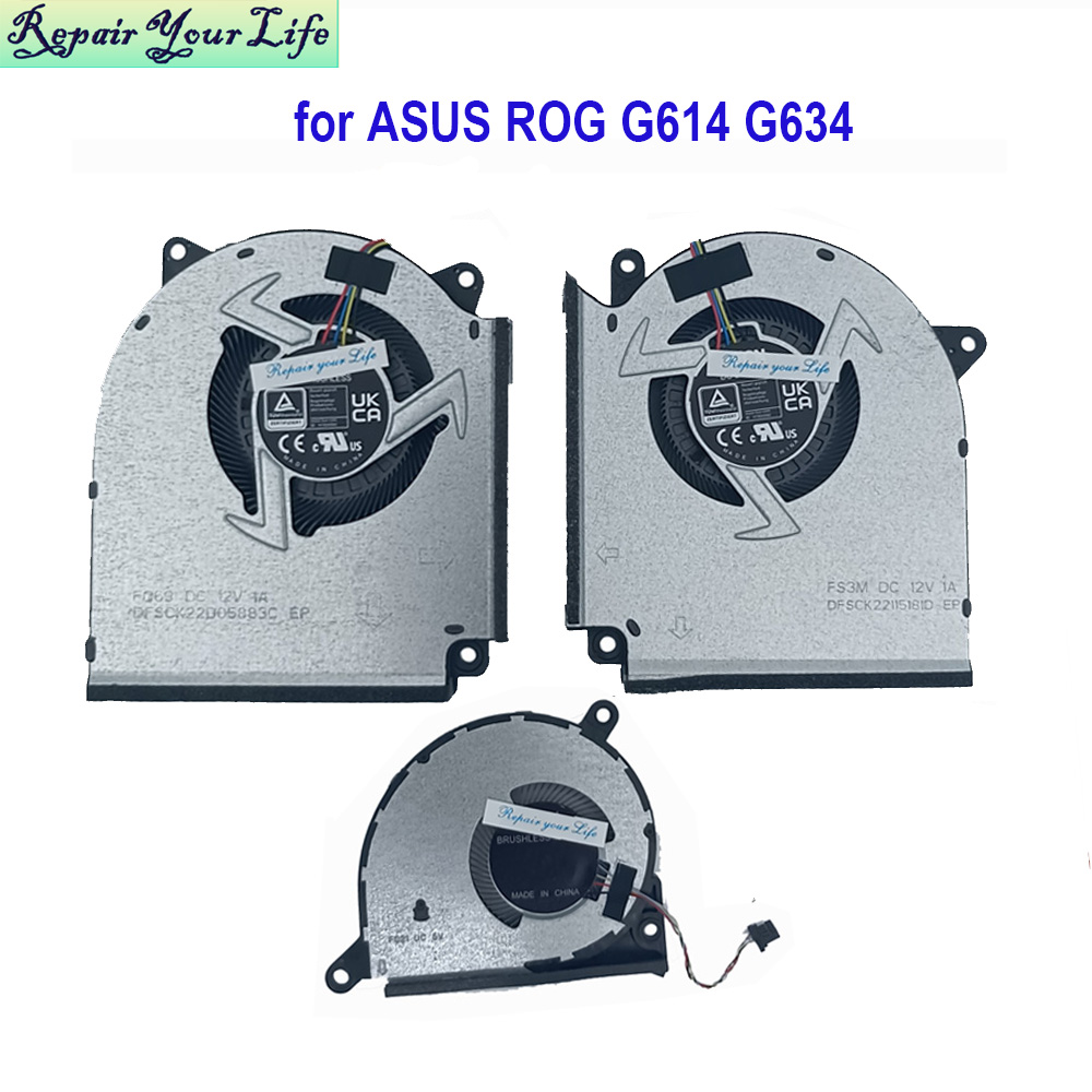 ASUS ROG Strix 16 G614 G634 VGAグラフィックカード用ノートパソコンCPU/GPUファンクーラー 13NR0D90P08011 13NR0IJ0P04011 13NR0D90P09011
