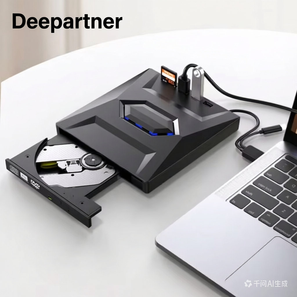 Deeppartner USB 外部 DVD/DVD バーナー ポータブル デスクトップ/ラップトップ用 USB3.0 拡張カード設計 Windows/Mac と互換性あり