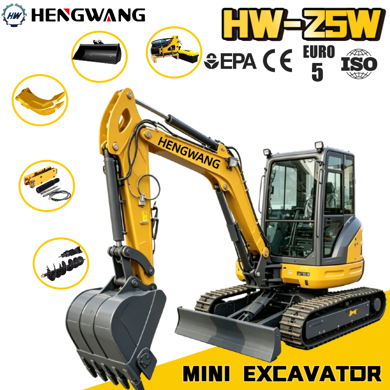 2.5Ton Compact Crawler Excavator Hydraulic Mini Digger for Road Construction Projects