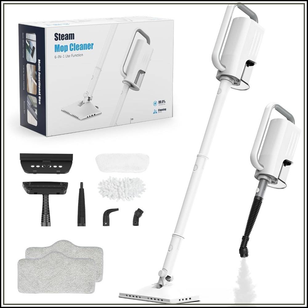 6-in-1 スチームモップ、1200W 回転クリーナー、2 モード、400ML タンク、23FT コード、パッド 2 個、硬質床、ラミネート、タイル用のマルチサーフェス