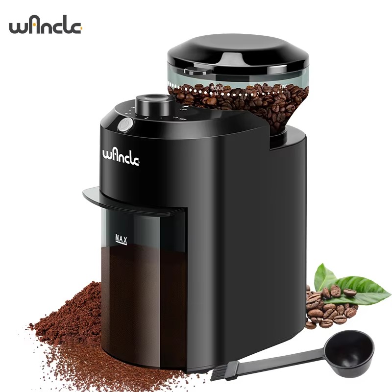 Wancle 電動バリコーヒーグラインダー 調節可能なバリミル 円錐コーヒー豆粉砕 28 正確な粉砕設定 220V/120V