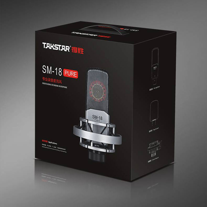 Takstar SM-18 PURE スタジオプロフェッショナル録音マイク楽器録音有線カーディオイドコンデンサーサイドアドレス