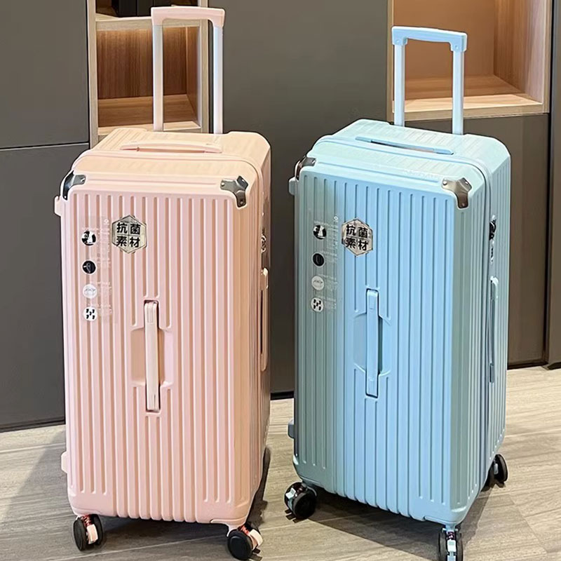 5輪付き大容量スーツケース、ブレーキ長方形ローリング荷物トラベルケース大型ジッパー防爆