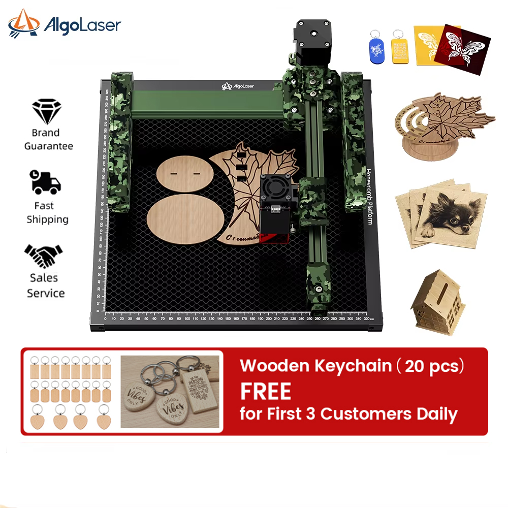 AlgoLaser T150PRO 6 ワットポータブルレーザー彫刻機 8000 ミリメートル/秒高精度多機能金属ガラス木材ギフト DIY ツールキット