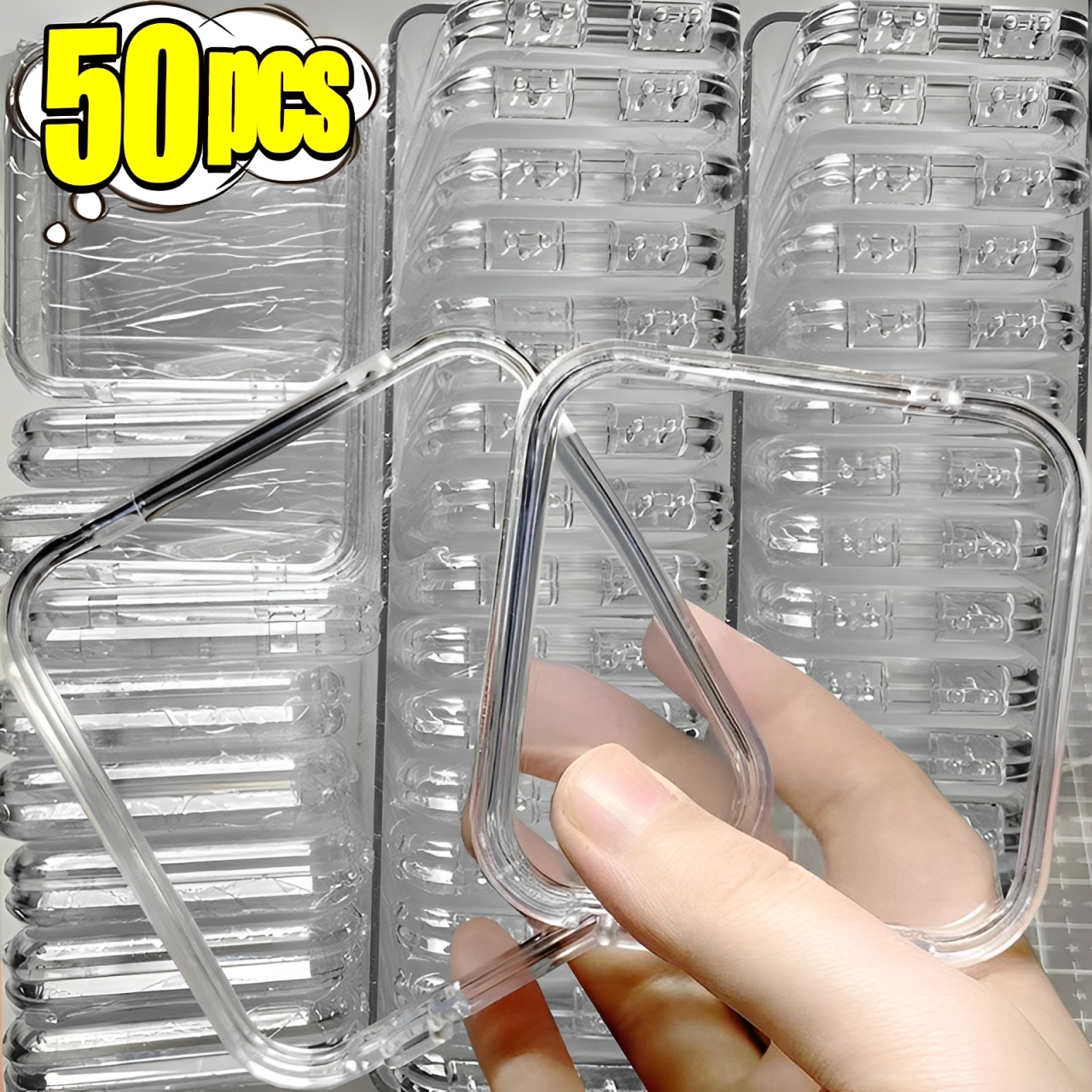 50/1 個プレスオンネイル収納ボックスアクリル透明容器ジュエリーイヤリングリングブレスレットボックスネイルディスプレイ包装ケース