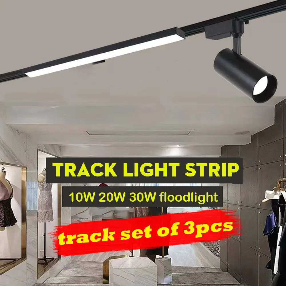 Led トラックライトスポット LED 10 ワット 20 ワット 30 ワット壁ランプ投光器 COB レールスポットトラック照明器具衣料品店リビングルームホーム