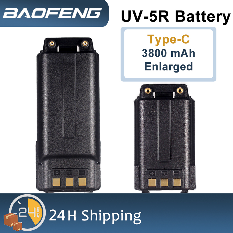 UV 5R バッテリー 3800mAh Baofeng トランシーバー拡大リチウムイオン UV5R バッテリー厚いサポート Type-C 急速充電 UV-5RE BF-F8 GT-5R