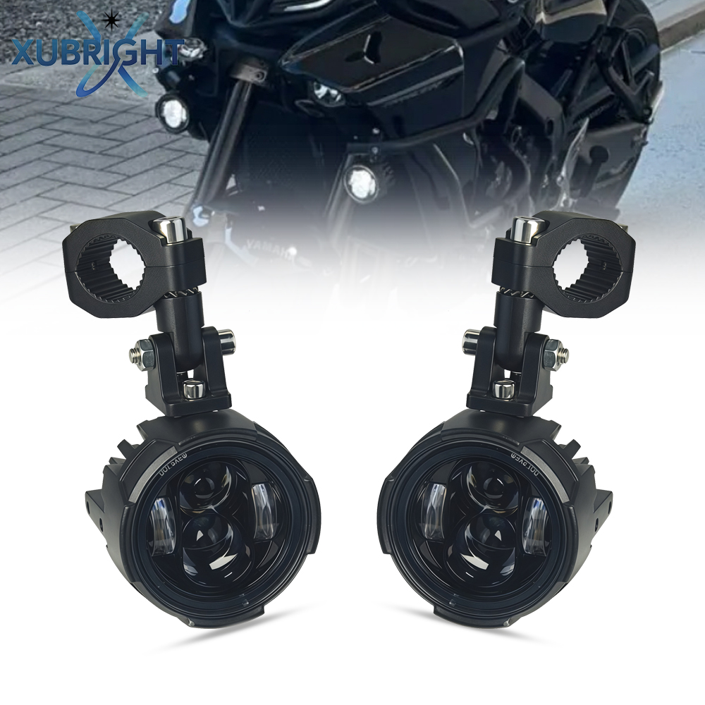 オートバイフォグランプ LED 補助ドライビングライトモトスポットライトヘッドライト BMW Benelli CFMOTO ホンダ、ヤマハ、カワサキ、スズキ用。