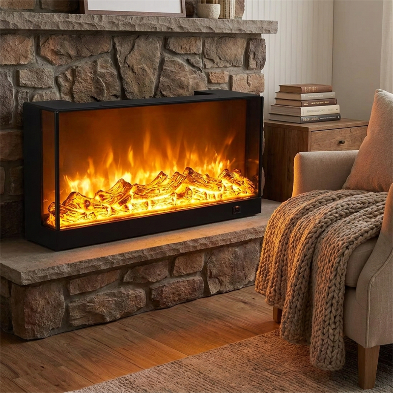 カスタマイズされた家の暖炉リビングルームの装飾玄関コーナー Chimenea テレビスタンド背景壁シミュレーション屋外暖房