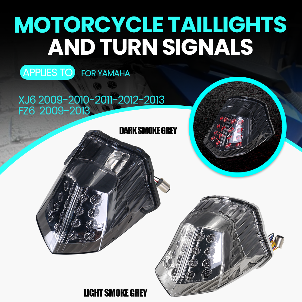 Led オートバイリアテールライトブレーキターンシグナル統合ヤマハ XJ6 2009-2010-2011-2012-2013 FZ6 2009-2013