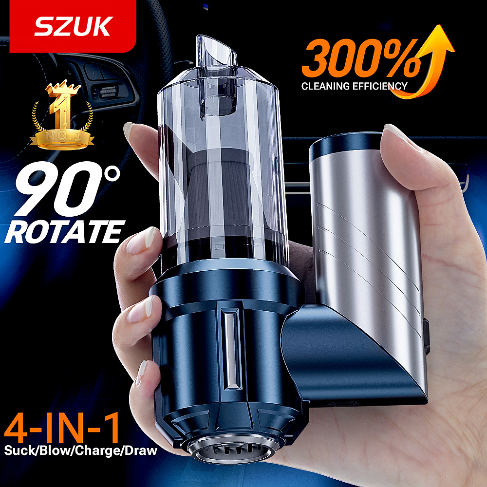 SZUK 車用掃除機強力なコードレスハンドヘルドミニ掃除機折りたたみ式ポータブルワイヤレス掃除機車用ホーム
