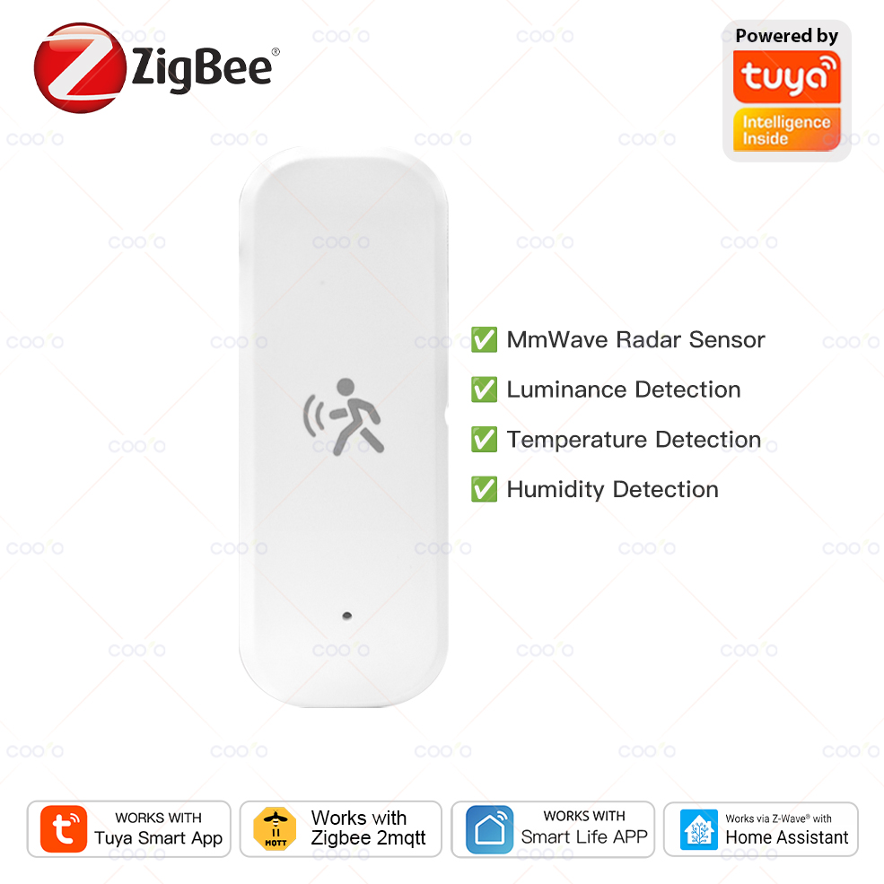 Zigbee 10G ミリ波レーダーモーションセンサー人感センサー照度温度湿度センサーサポート Tuya Zigbee2MQTT