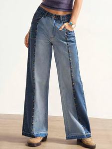 レディース レトロ ハイウエスト ジーンズ 春コレクション 通気性抜群 無地 ロングパンツ シンプル ストレート ウォッシュ加工 どなたにもお似合い
