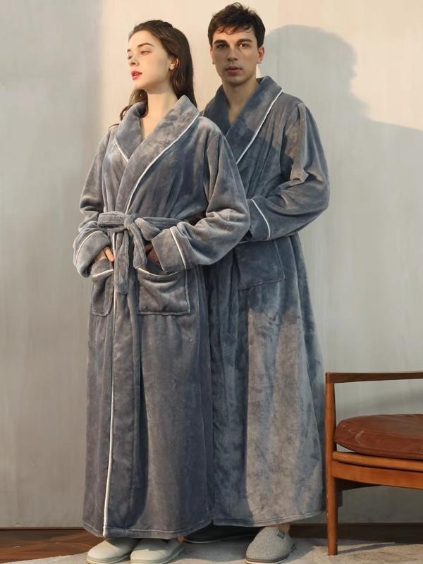 カップルロングサイズメンズ暖かさ Plu ローブベルベットホーム服冬 Thiened コーラル生地シンプルな Sle 若者に最適