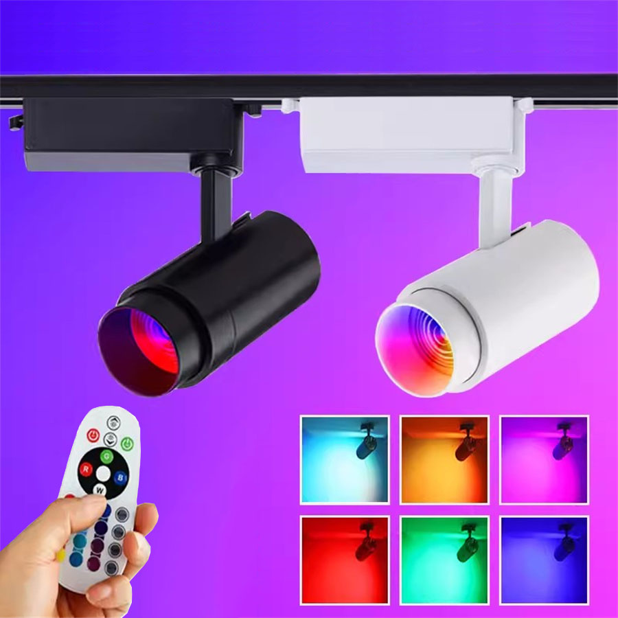 30 ワット 50 ワット RGB ズーム可能な LED トラックライトリモート 15 °-60 ° 調整可能な LED 天井スポットライト展示ステージショップトラック照明