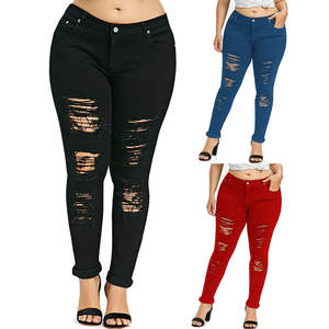Best-Selling Women's Casual Mid-Rise Pencil Pants, Plus Size, Fashionable, Slimming, Stretchy, Breathable Denim, High-Street Embroidery