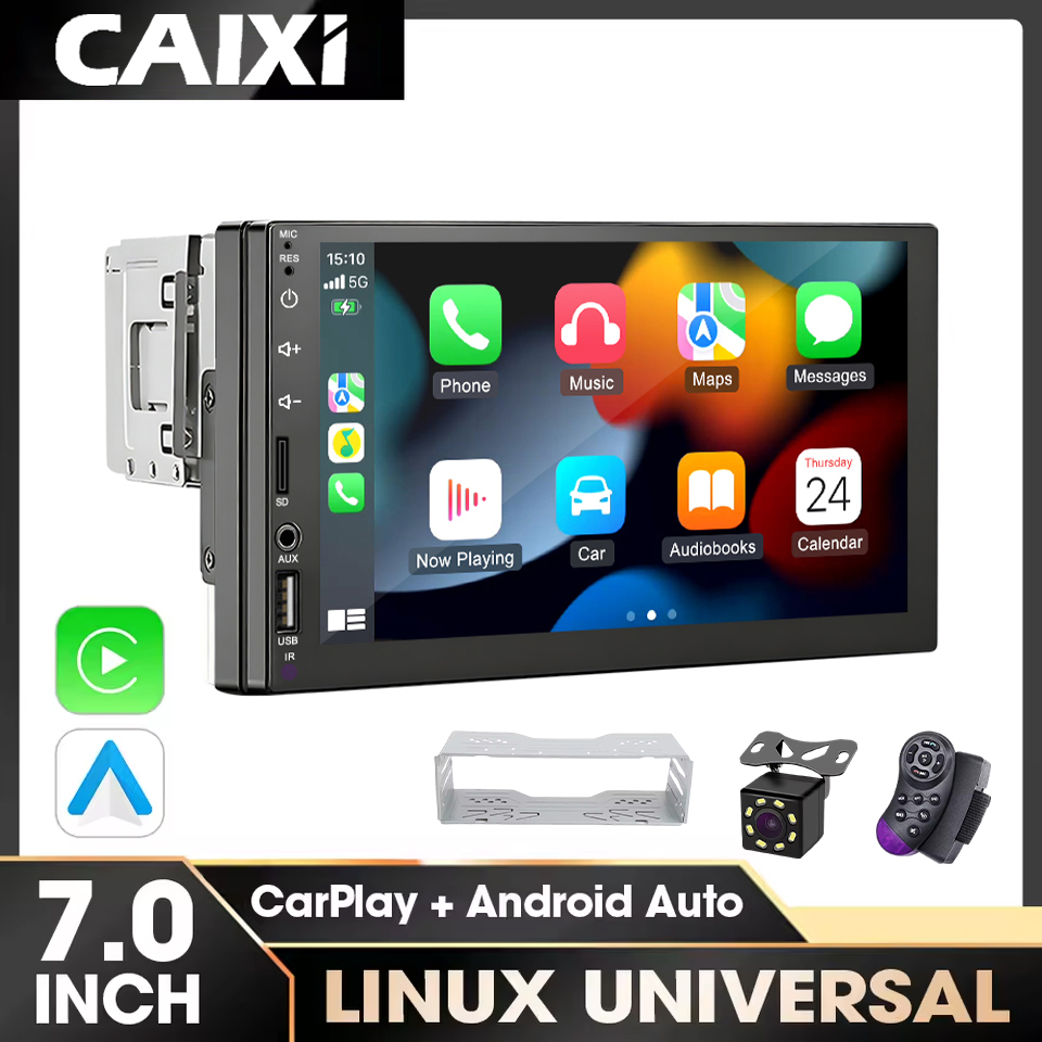 CAIXI 1 Din MP5 プレーヤー 7 インチワイヤレス Carplay Android 自動ユニバーサルカーラジオプレーヤー FM ステレオミラーリンクオートラジオ 1Din mp3